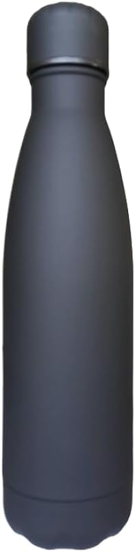 Garrafa Térmica Preta Emborrachada Inox Parede Dupla À Vácuo 500 ml. Escritório, Ambiente de Trabalho, Academia, Viagem, etc. Bebidas Frias e Quentes – água, café, chá, suco – Marca Amora & Cereja