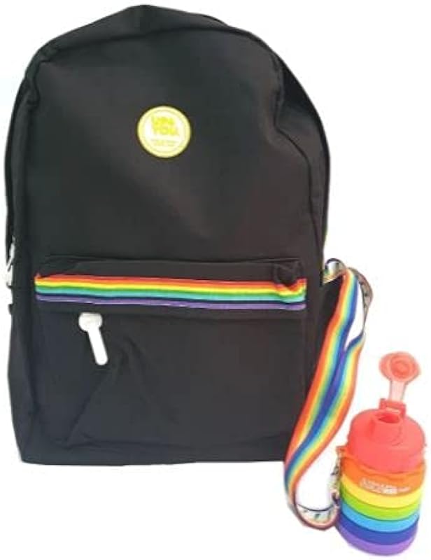 Kit Mochila Arco Iris Bandeira Lgbt E Garrafa Retratil Uatt