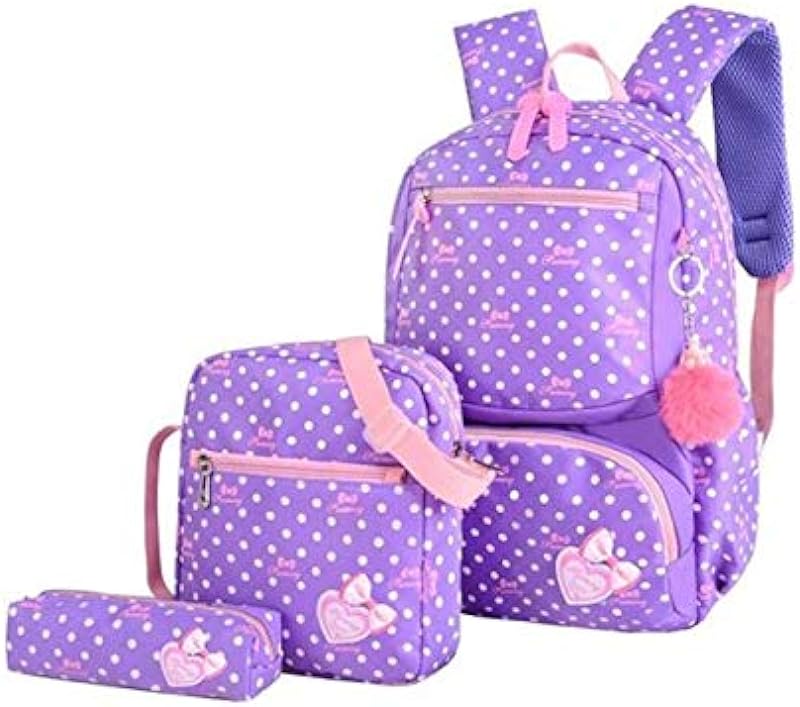 Conjunto Mochila Infantil Feminina 3 Peças Mochila Lancheira e Estojo Adolescentes e Crianças
