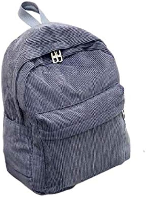 Mochila Escolar de Veludo Suede Unissex Bolsa Escolar de Veludo Suede Preppy Bag Escola Faculdade Listras Adolescentes Viagens e Dia a Dia