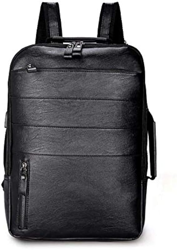 Mochila Couro Sintético Masculina Bolsa Couro Sintético Masculina Moderna Casual Notebook Impermeável Estilosa e Espaçosa