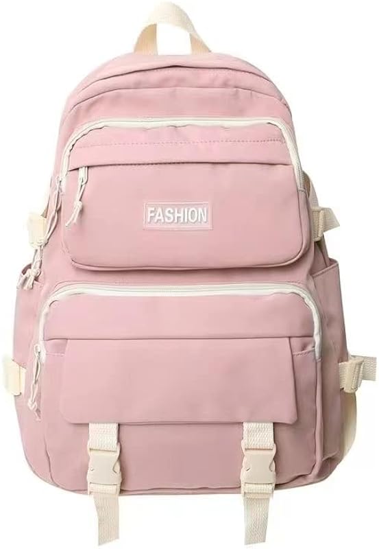 Mochila Feminina em Nylon Impermeável, Ideal para Estudantes, Acomoda Notebook de 15,6 polegadas