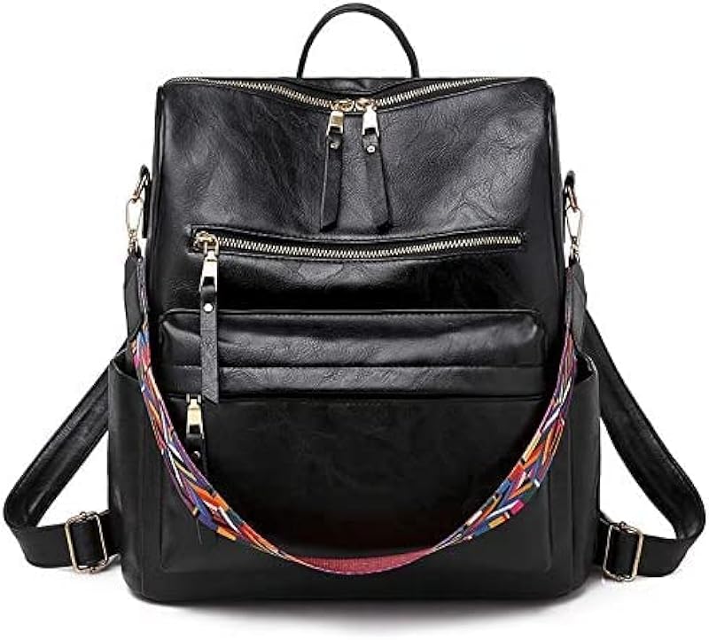 Mochila Bolsa Moda Classica Feminina Impermeável, ELOREA Mochila Moderna Antifurto Conversível De Couro PU Para Mulheres