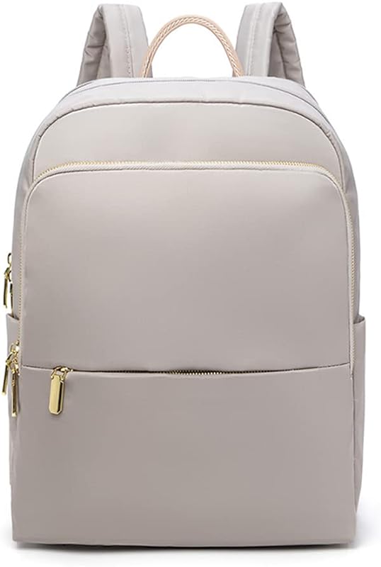 Mochila Feminina de Nylon Impermeável, Compartimento para Notebook de 14 polegadas, Ideal para Comutar, ir à Escola e Uso Casual