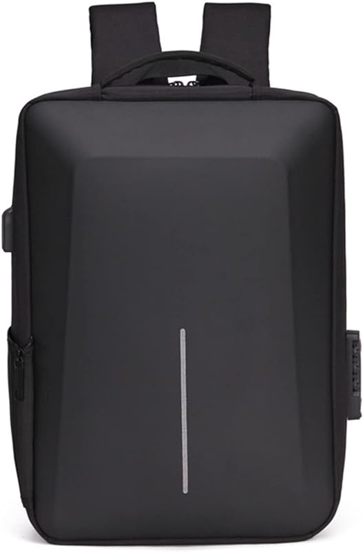 Mochila para laptop de negócios 15,6 polegadas Hard Shell Anti-Theft College Mochila com porta de carregamento USB e trava para viagem, casual ou faculdade