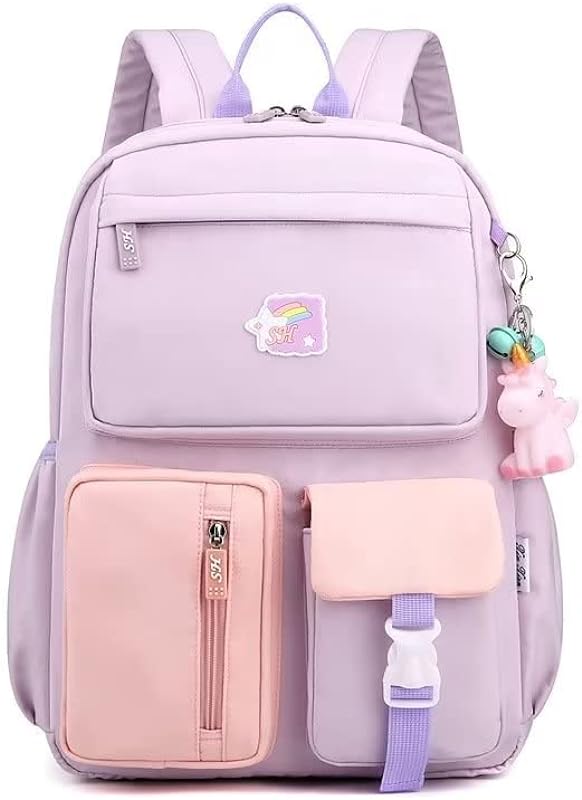 Mochila escolar infantil, mochila, com pingente de unicórnio, mochila fofa de grande capacidade, meninos e meninas