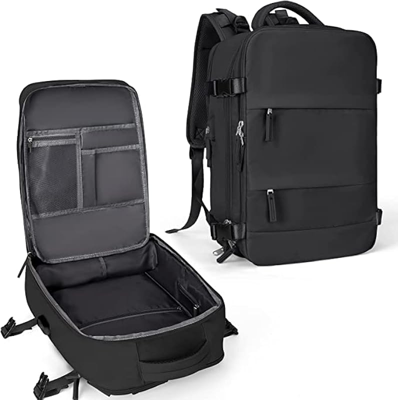 Mochila de viagem grande para mulheres, mochila escolar fina para laptops e mochila de negócios com porta de carregamento USB Mochila de mala de viagem para homens e mulheres
