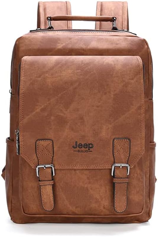 Mochila Masculina Em Couro Sintético Para Viagem, trabalho Dia a Dia