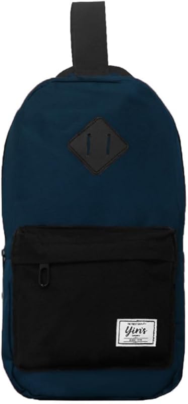 Mochila Tiracolo Azul Casual Transversal Academia Esportiva Escolar Masculina Feminina Reforçada Poliéster Yins