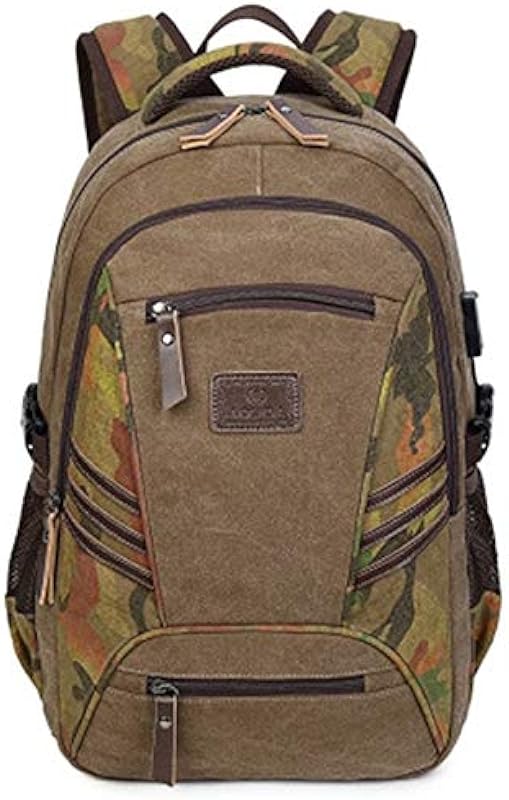 TOKSHOP Mochila Masculina de Lona Com Entrada USB Para Notebook