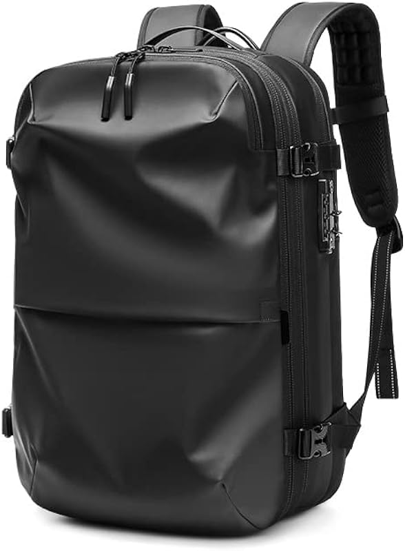 Mochila de viagem multifuncional masculina, mochila de compressão impermeável 60L para caminhadas ao ar livre para mulheres, preta, grande, Preto, Large, Mochilas de Viagem