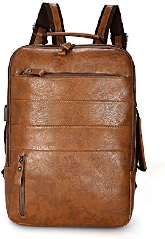 Mochila Couro Sintético Masculina Moderna Notebook Impermeável
