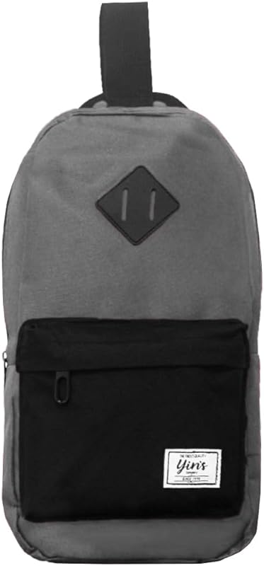Mochila Tiracolo Cinza Casual Transversal Academia Esportiva Escolar Masculina Feminina Reforçada Poliéster Yins