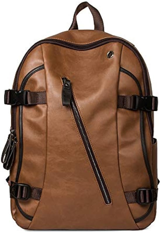 Mochila Masculina Executiva Antifurto Impermeável, Detalhes em Couro Legítimo, Mochila de Grande, capacidade 35L (amarelo)