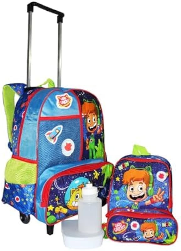 Kit Mochila Gato Galáctico Escolar Infantil Rodinhas Meninos