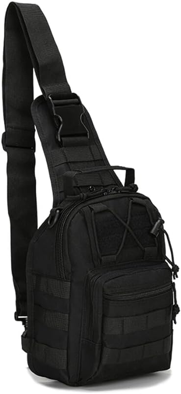 Mochila de ombro para uso ao ar livre para homens, bolsa tiracolo pequena com alça no peito, EDC, mochila para bicicleta, esportes, ciclismo