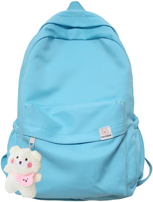 Eagerrich Mochila estética Kawaii fofa, material escolar, bolsa para laptop para adolescentes, meninas, mulheres, estudantes, cor lisa Eagerrich Mochila estética Kawaii fofa, material escolar, bolsa para laptop para adolescentes, meninas, mulheres, estudantes, cor lisa