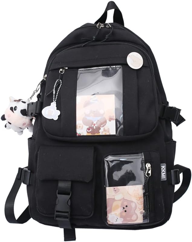 MBVBN Mochila Kawaii com alfinetes, mochila escolar Kawaii, linda mochila estética para escola