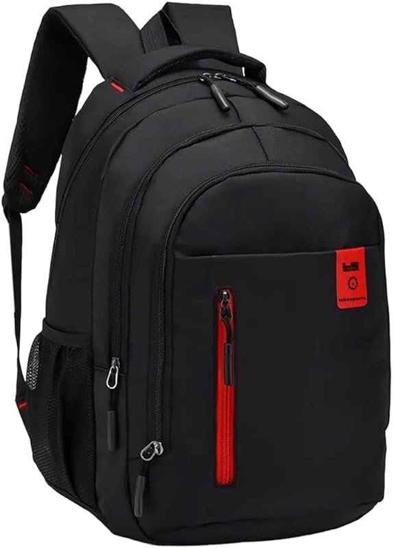Mochila Reforçada Notebook Preta, Três Bolsos Frontais Dois bolsos Laterias Tecido Anti-riscos