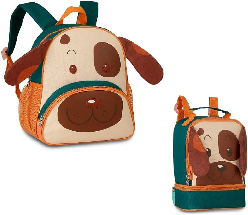 Kit Mochila Costas 13 e Lancheira Pets Cachorro Marrom – Clio