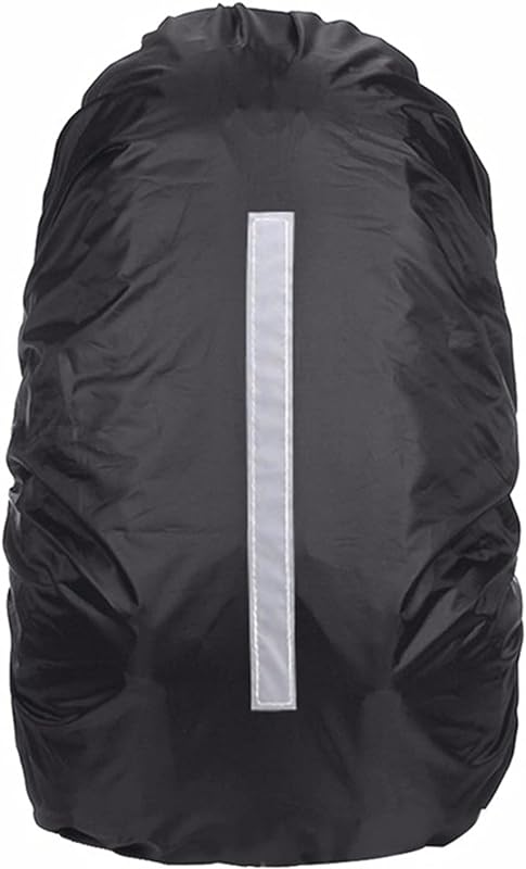 Tomshin Capa de chuva impermeável de nylon à prova de poeira para mochila de viagem reflexiva Walker capa de chuva para mochila 25-45L
