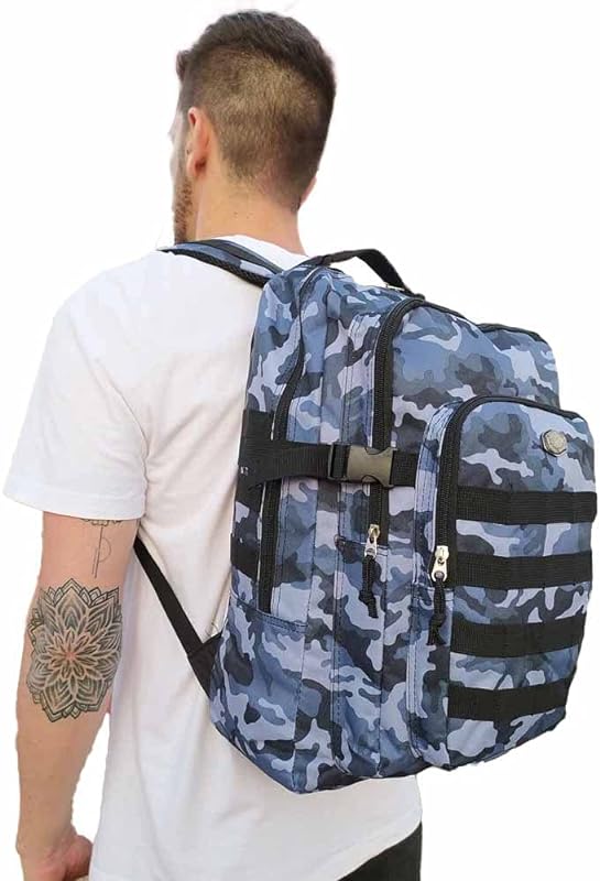 MOCHILA CASUAL MASCULINA CAMUFLADA GRANDE E RESISTENTE