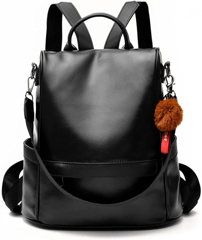 Mochila feminina de couro macio de grande capacidade mochila de rua casual estudante viagens pendulares