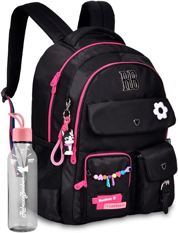 Mochila Rebecca Bonbon Color Pop Infantil Escolar RB Com Squeeze