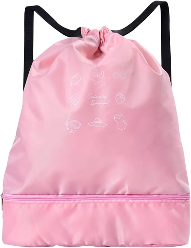 Bolsa de natação infantil seca e molhada bolsa de praia bolsa de armazenamento de roupas de natação bolsa de armazenamento de couro vegano mochila para