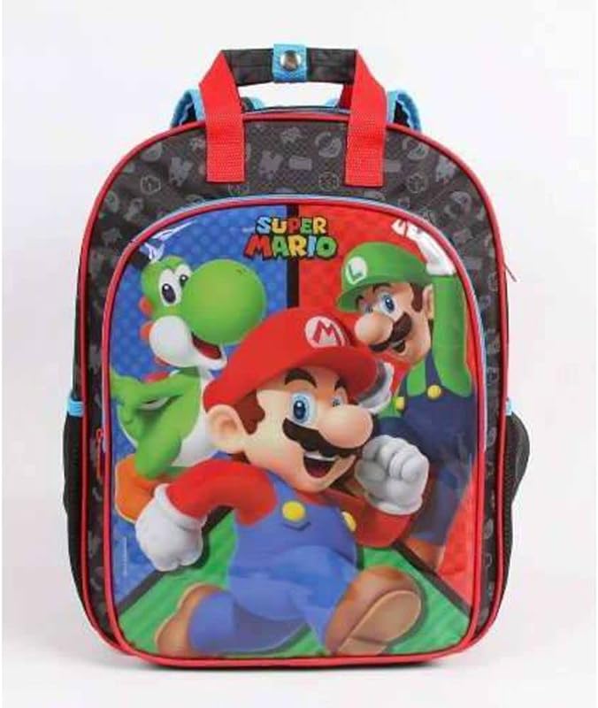Mochila Escolar Super Mario Turma com Placa