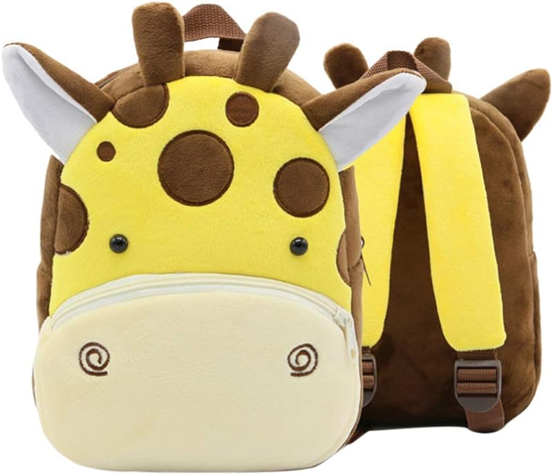 Valicclud Mochila fofa de girafa de pelúcia para meninos e meninas