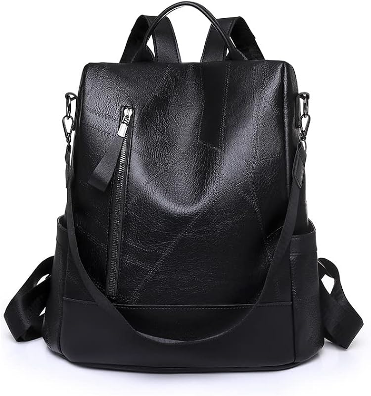 Mochila de poliuretano para mulheres e meninas, mochila de viagem feminina de couro de poliuretano para laptop, mochila escolar