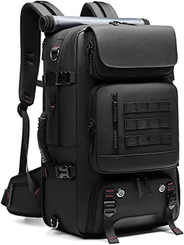 Mochila extra grande para homens de 50 l, mochila de viagem masculina, à prova d’água para laptop de negócios de 43 cm com bolsa de sapato, porta de carregamento USB oculta para mulheres,