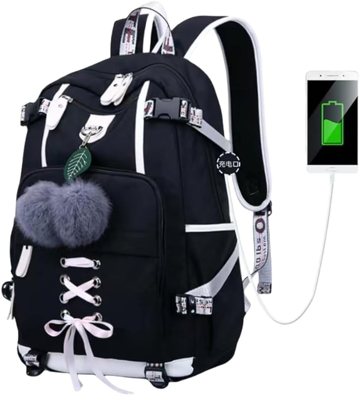 Mochila Feminina de Grande Capacidade para Notebook, Estilo Coreano, para Estudantes do Ensino Médio e Secundário