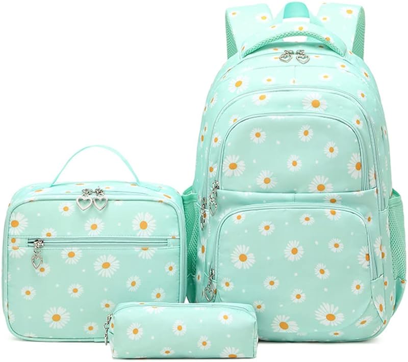 Kit de Mochila Escolar Juvenil Menina Estojo Lancheira Mochila Escolar Infantil Impermeável de Grande Capacidade para estudante viagem