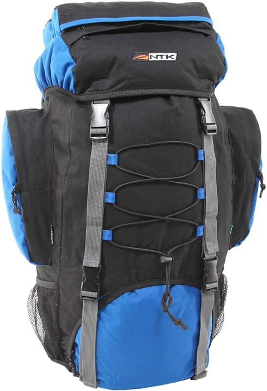 NAUTIKA, Mochila Cargueira Intruder com Capacidade para 60 Litros, Preto E Azul.