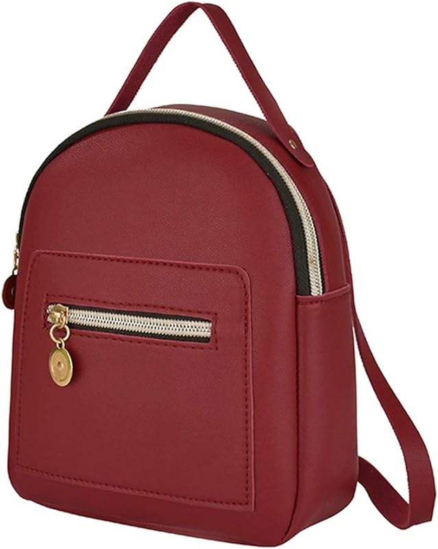 Mochila Artesanal Bolsa Mensageiro Bolsa Feminina Telefone Pequena Moda Móvel Carta Ombros (Vermelho-E, Tamanho Único)