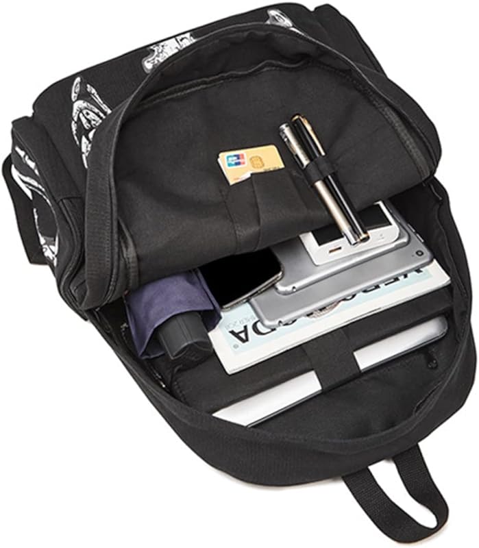 1Pc Mochilas Mochila Preta Para Laptop Mochila Casual Mochila Preta Para Homem Halloween Bolsa Divertida Mochila Esportiva Esqueleto Mochila De Caveira Mochila Para Estudantes