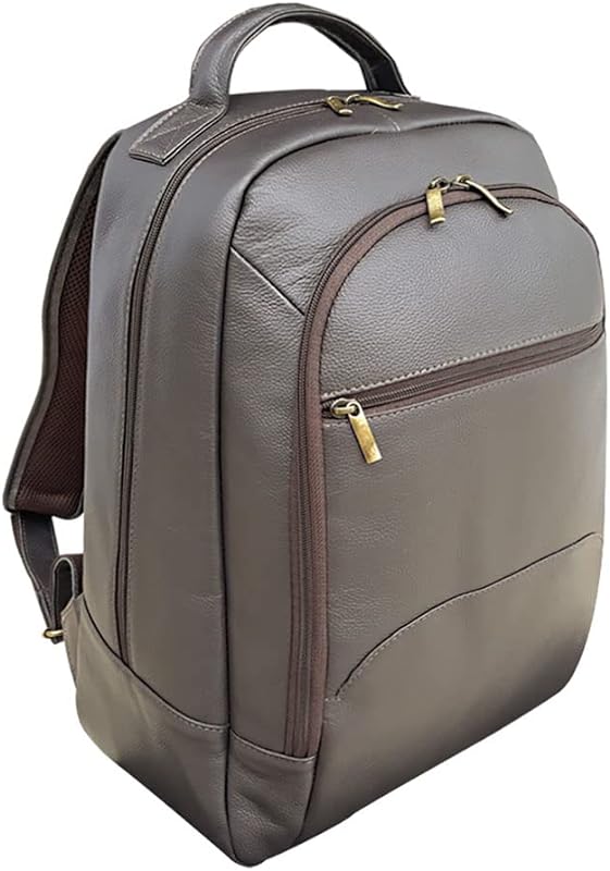 Mochila masculina de couro para notebook Vastigriff 9001 Marrom