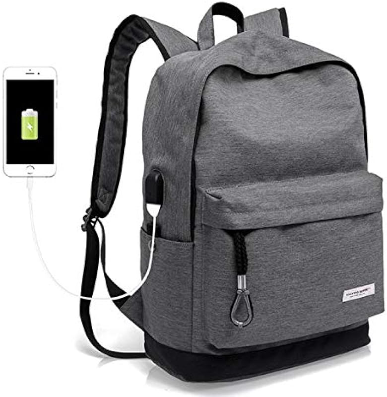 BANGE Mochila Escolar Com USB Reforçada Para Notebook Moderna Unissex BANGE Mochila Escolar Com USB Reforçada Para Notebook Moderna Unissex