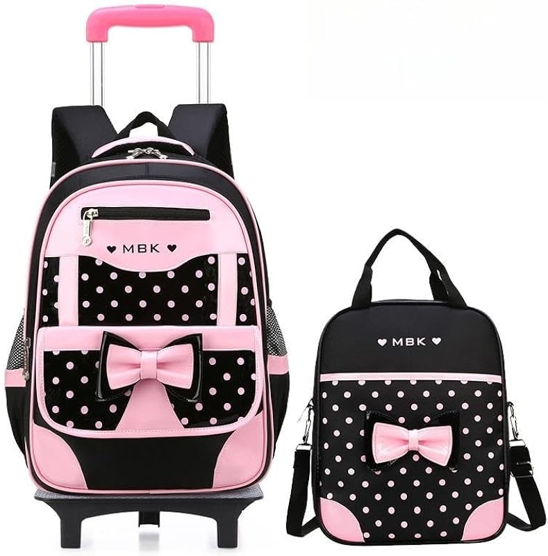 Mochila de Rodinhas Infantil Feminina Borboletas para Meninas da Escola Primária com Alças Duplas