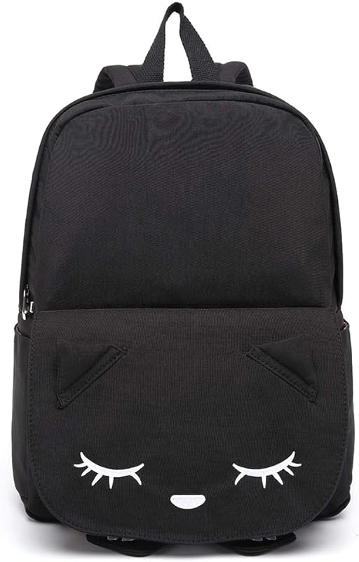Mochila escolar funny cat gato city rock Preto