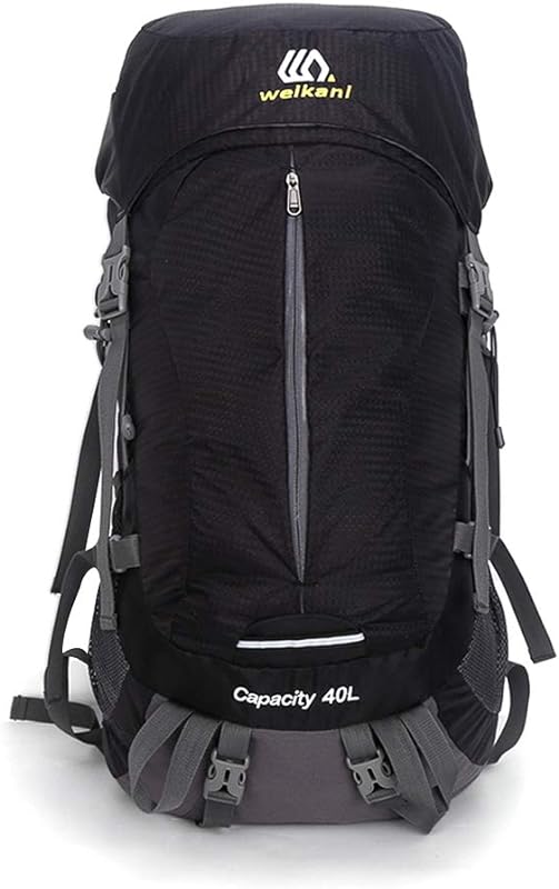 Mochila de caminhada 40+10L ao ar livre à prova d’água mochila de acampamento mochila de viagem mochila com capa de chuva para homens e mulheres
