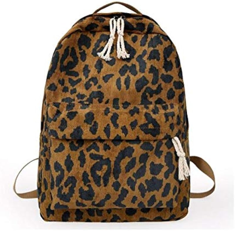 Mochila de Oncinha Feminina Bolsa de Oncinha Feminina Leopardo Onça Veludo Mochila Estilosa para Viagem Escola Dia a Dia Espaçosa