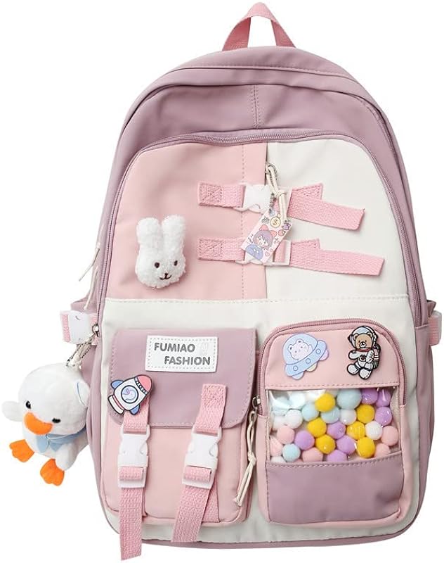 HOKMAH Linda mochila Kawaii para meninas, presente de volta às aulas bolsas de ombro mochila fofa estética laptop mochila escolar adolescentes
