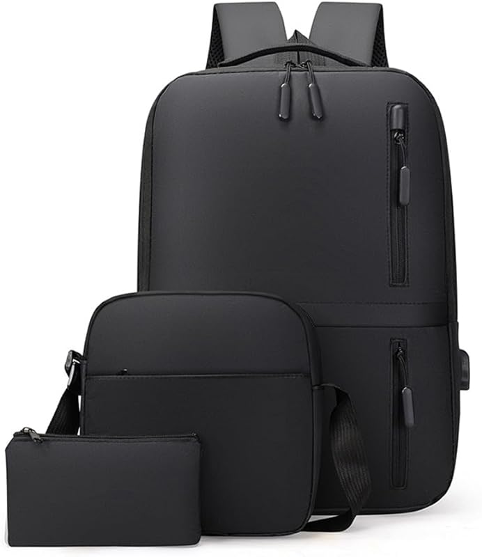 Conjunto de bolsa de negócios masculino USB mochila laptop de alta capacidade bolsa de ombro duplo