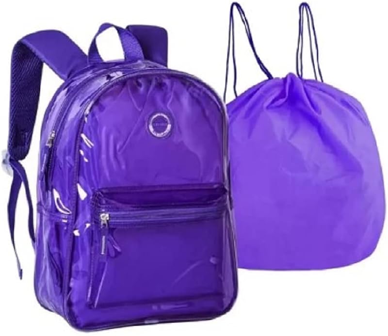 Mochila De Costa C/Bolsa Removível Neon Roxa 17″ -Clio Style