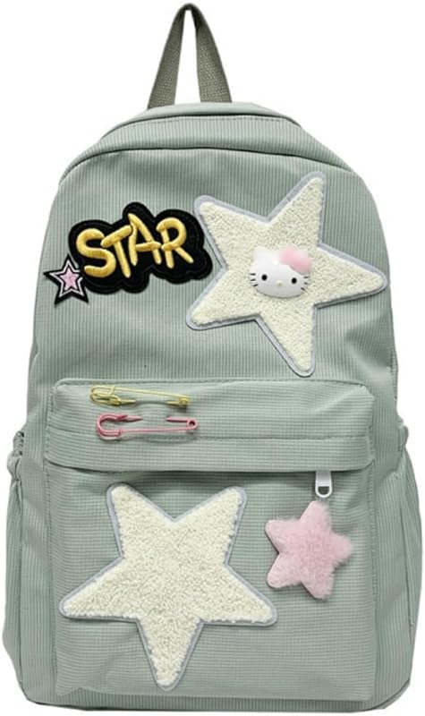 Mochila fofa para mulheres e homens, Kawaii Y2K Design moderno colorido Harajuku Mochila de viagem para caminhada mochila estética Mochila fofa para mulheres e homens, Kawaii Y2K Design moderno colorido Harajuku Mochila de viagem para caminhada mochila estética