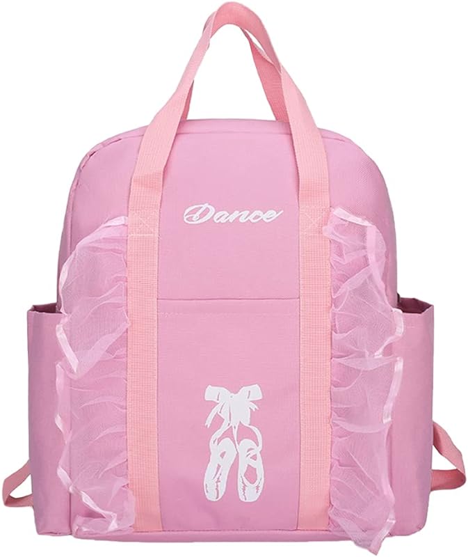 LUOZZY Mochila de dança de bailarina latina rosa para bolsa de armazenamento pequena mochila de bailarina mochila escolar infantil