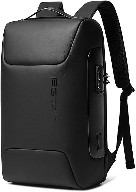 Mochila Masculina Executiva Impermeável Antifurto com Trava e Código para Notebooks de Até 15.6 Polegadas Premium Com Detalhes em Couro Legítimo 30 L
